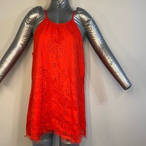 Solitaire Vibrant Red Lace Dress